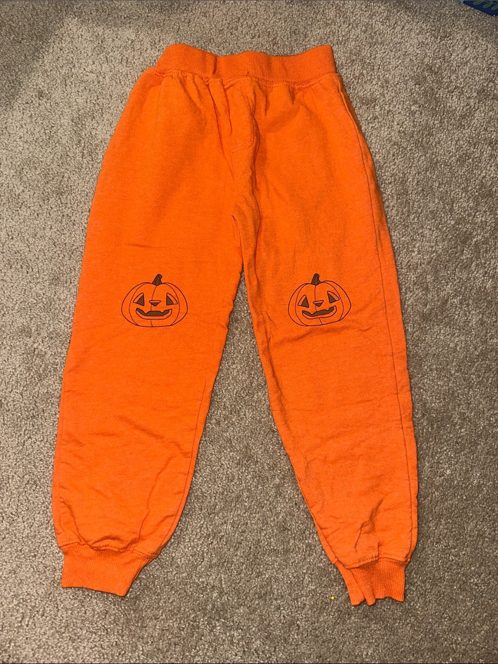 Kids Orange Pumpkin Sweatpants - Cozy Joggers